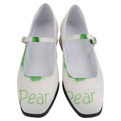 Pear Fruit Watercolor Painted Women s Mary Jane Shoes