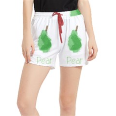 Pear Fruit Watercolor Painted Runner Shorts by Mariart