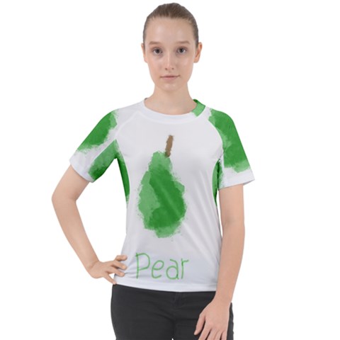 Pear Fruit Watercolor Painted Women s Sport Raglan Tee by Mariart