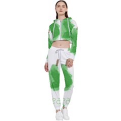 Pear Fruit Watercolor Painted Cropped Zip Up Lounge Set by Mariart