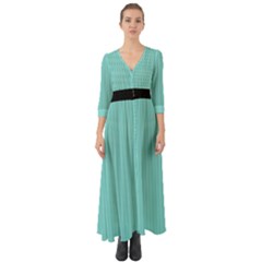 Tiffany Blue - Button Up Boho Maxi Dress by FashionLane