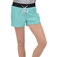 Tiffany Blue - Velour Lounge Shorts by FashionLane