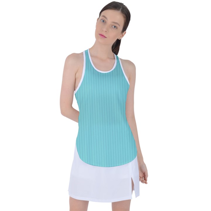 Tiffany Blue - Racer Back Mesh Tank Top