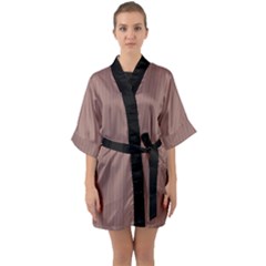 Burnished Brown - Half Sleeve Satin Kimono  by FashionLane