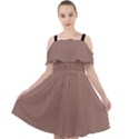 Burnished Brown - Cut Out Shoulders Chiffon Dress View1