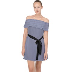 Cool Grey - Off Shoulder Chiffon Dress by FashionLane