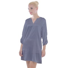 Cool Grey - Open Neck Shift Dress