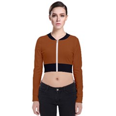 Burnt Orange - Long Sleeve Zip Up Bomber Jacket by FashionLane