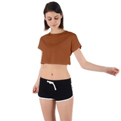 Burnt Orange - Tie Back Short Sleeve Crop Tee