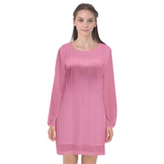 Aurora Pink - Long Sleeve Chiffon Shift Dress  by FashionLane