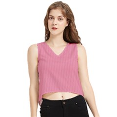 Aurora Pink - V-neck Cropped Tank Top