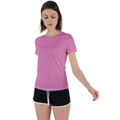 Aurora Pink - Back Circle Cutout Sports Tee by FashionLane