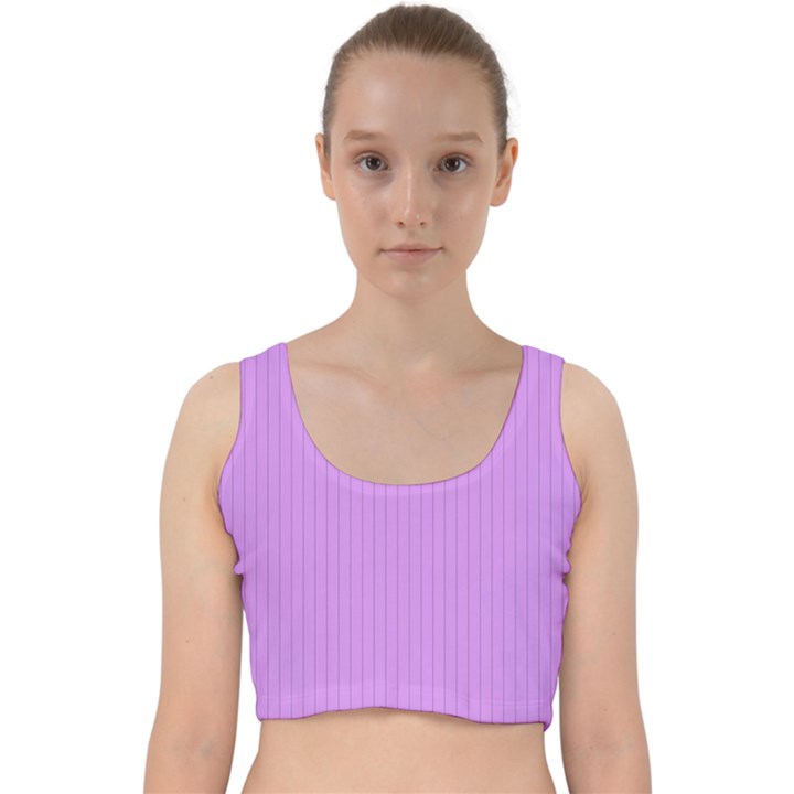 Bright Lilac - Velvet Racer Back Crop Top