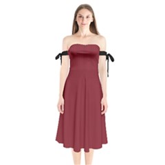 Antique Ruby - Shoulder Tie Bardot Midi Dress by FashionLane