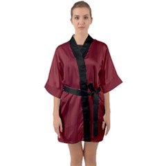 Antique Ruby - Half Sleeve Satin Kimono  by FashionLane