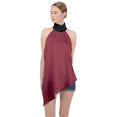 Antique Ruby - Halter Asymmetric Satin Top by FashionLane