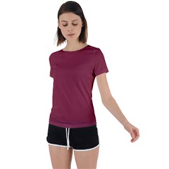 Antique Ruby - Back Circle Cutout Sports Tee by FashionLane