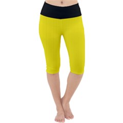 Aureolin - Lightweight Velour Cropped Yoga Leggings by FashionLane