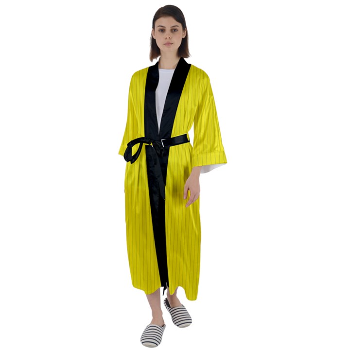 Aureolin - Maxi Satin Kimono