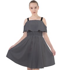 Blackened Pearl - Cut Out Shoulders Chiffon Dress by FashionLane