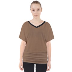 Brown Bear - V-neck Dolman Drape Top by FashionLane