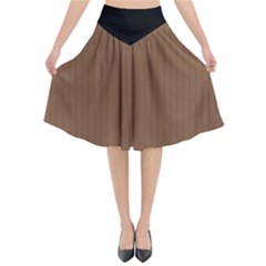 Brown Bear - Flared Midi Skirt by FashionLane