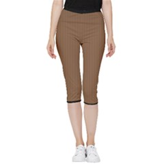 Brown Bear - Inside Out Lightweight Velour Capri Leggings 