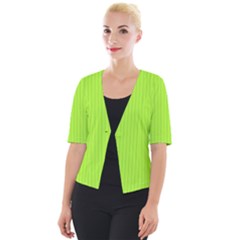 Chartreuse Green - Cropped Button Cardigan by FashionLane