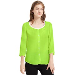 Chartreuse Green - Chiffon Quarter Sleeve Blouse