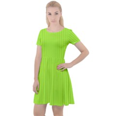 Chartreuse Green - Cap Sleeve Velour Dress  by FashionLane