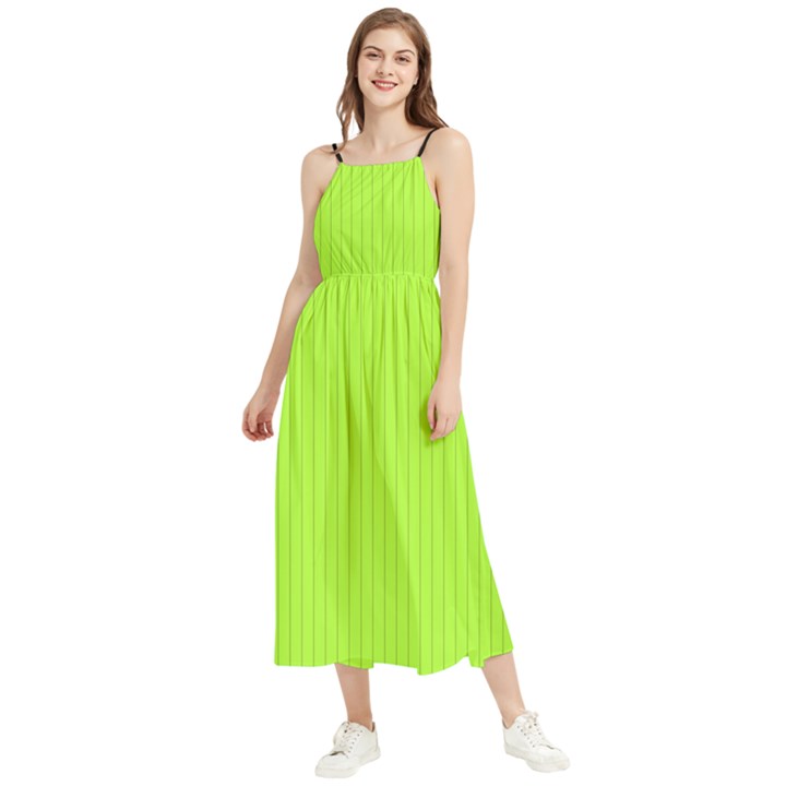 Chartreuse Green - Boho Sleeveless Summer Dress