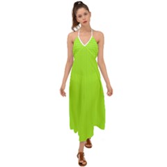 Chartreuse Green - Halter Tie Back Dress  by FashionLane