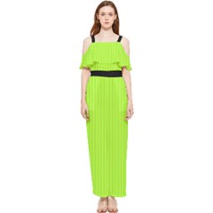 Chartreuse Green - Draped Sleeveless Chiffon Jumpsuit by FashionLane