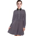 Dark Smoke Grey - Long Sleeve Chiffon Shirt Dress View1