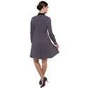 Dark Smoke Grey - Long Sleeve Chiffon Shirt Dress View2