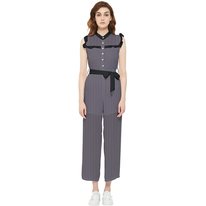 Dark Smoke Grey - Women s Frill Top Jumpsuit