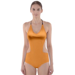 Deep Saffron - Cut-Out One Piece Swimsuit