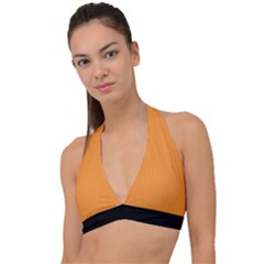 Deep Saffron - Halter Plunge Bikini Top