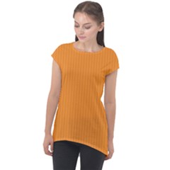 Deep Saffron - Cap Sleeve High Low Top