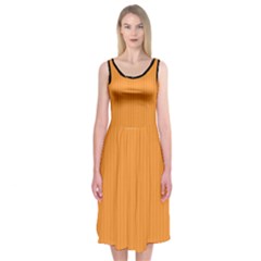 Deep Saffron - Midi Sleeveless Dress