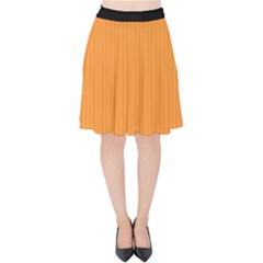 Deep Saffron - Velvet High Waist Skirt by FashionLane