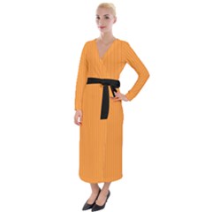 Deep Saffron - Velvet Maxi Wrap Dress