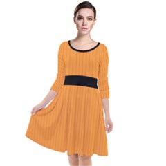 Deep Saffron - Quarter Sleeve Waist Band Dress