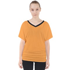 Deep Saffron - V-Neck Dolman Drape Top