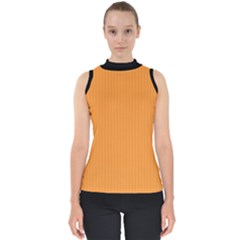 Deep Saffron - Mock Neck Shell Top