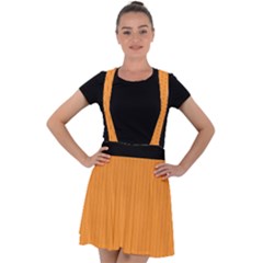 Deep Saffron - Velvet Suspender Skater Skirt