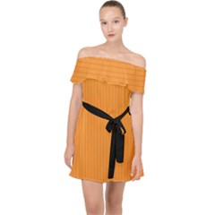 Deep Saffron - Off Shoulder Chiffon Dress