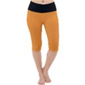 Deep Saffron - Lightweight Velour Cropped Yoga Leggings View1