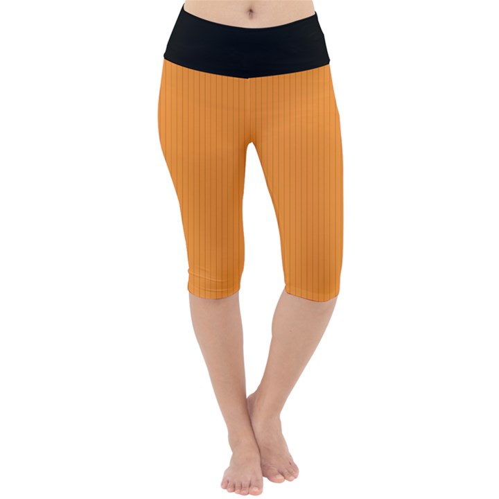 Deep Saffron - Lightweight Velour Cropped Yoga Leggings