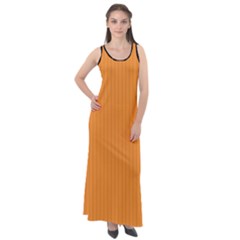 Deep Saffron - Sleeveless Velour Maxi Dress